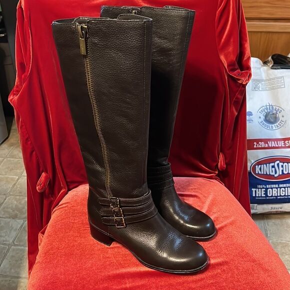 Bandolino brown leather tall boots - Picture 1 of 6